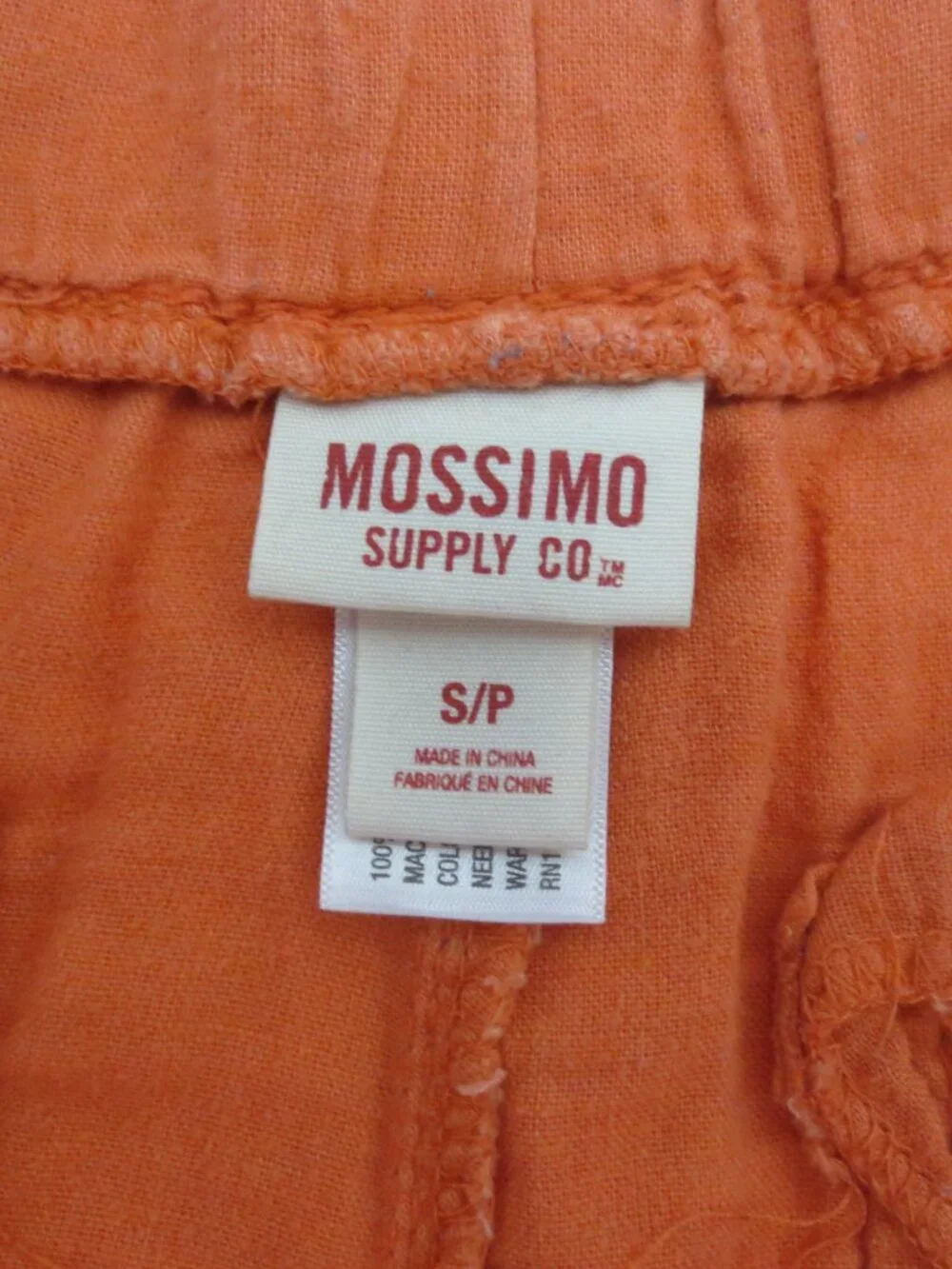 Mossimo Shorts Orange Baggy Tie Waist Casual Soft Comfy Cotton Shorties Size S